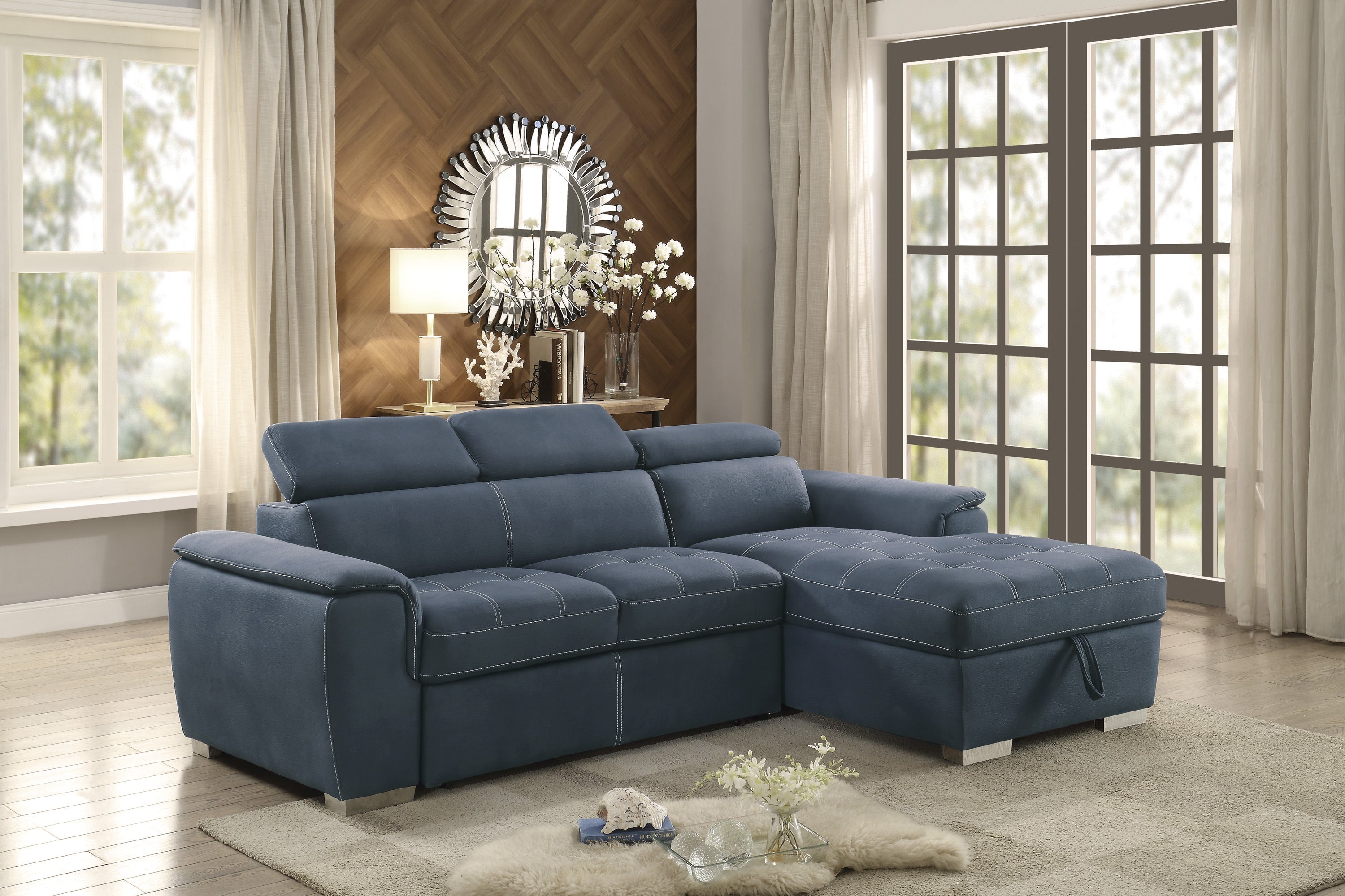 Sectional with deals pull out bed