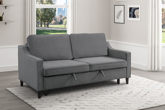 Adelia Convertible Studio Sofa with Pull-out Bed DARK GREY
