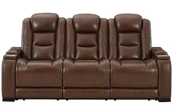 Amsterdam Tan Leather 3-Seat Recliner Sofa - #22P80