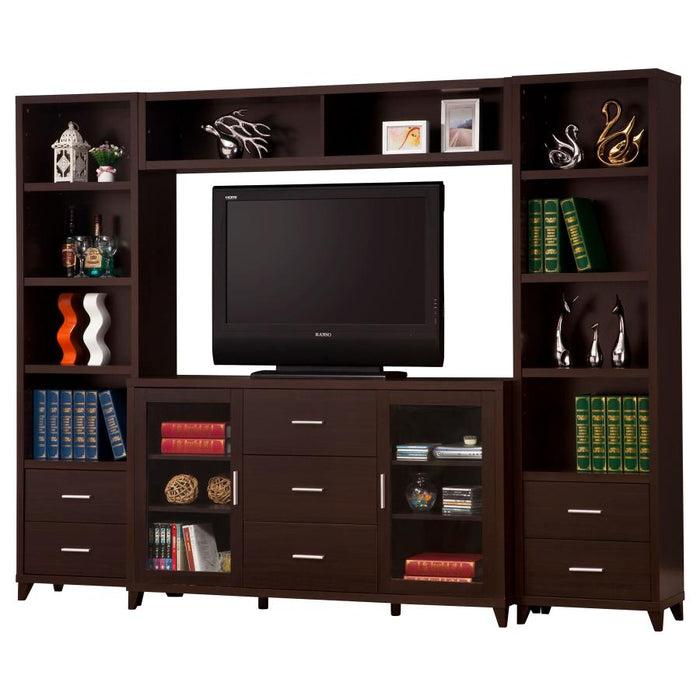 Lewes 4-piece Entertainment Center CAPPUCCINO ONLY