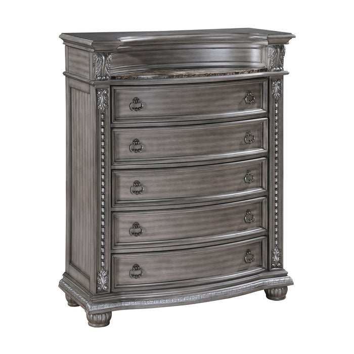 Chest W/Marble Shelf GREY