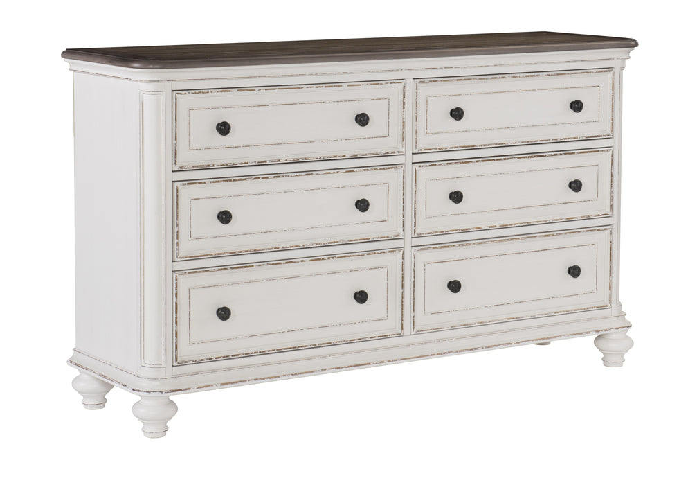 Baylesford Dresser ANTIQUE WHITE RUB-THRU