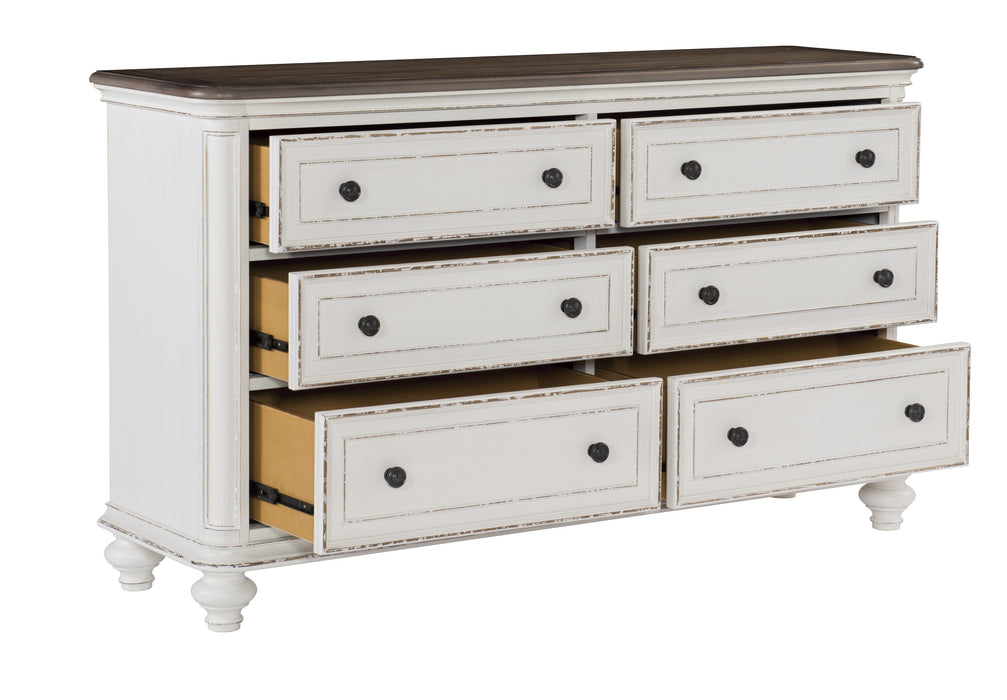 Baylesford Dresser ANTIQUE WHITE RUB-THRU