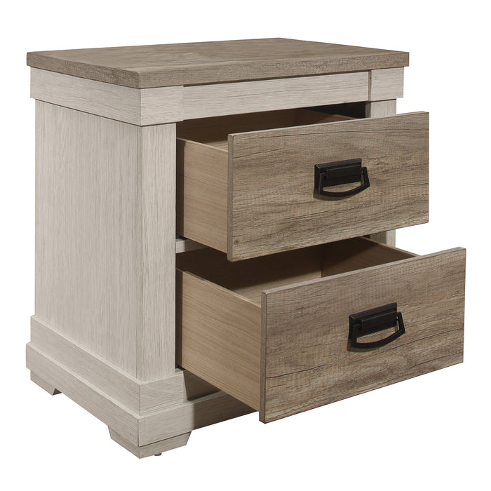 Arcadia Nightstand WHITE/WEATHERED GREY