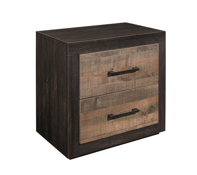 Miter Nightstand RUSTIC MAHOGANY/DARK EBONY