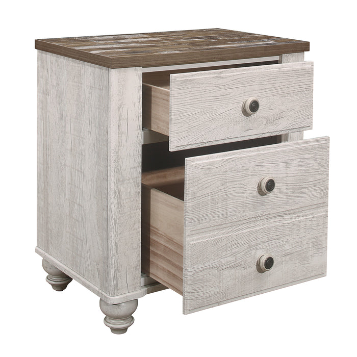 Nashville Nightstand ANTIQUE WHITE/BROWN