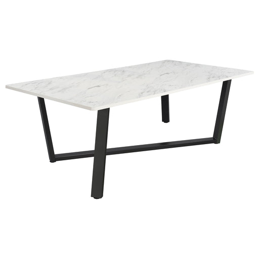 mayer-rectangular-dining-table-faux-white-marble-and-gunmetal