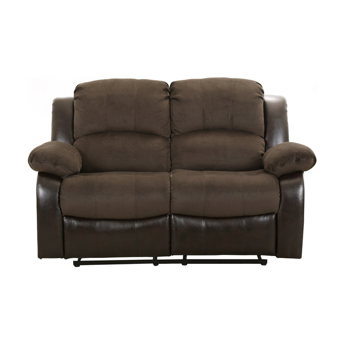 Cranley Recliner Loveseat BROWN MICROFIBER