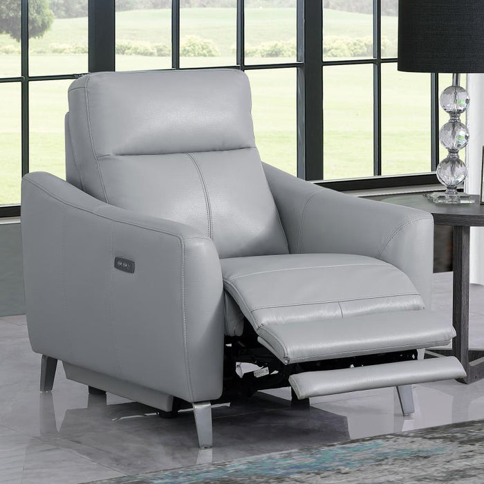 Derek Upholstered Power Recliner LITE GREY