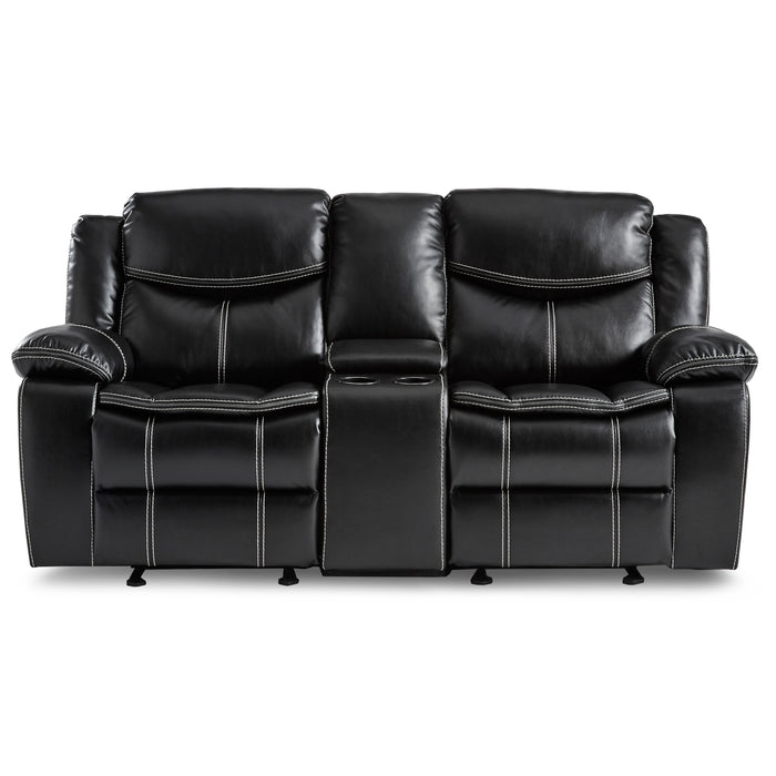 Bastrop Recliner Loveseat BLACK VINYL