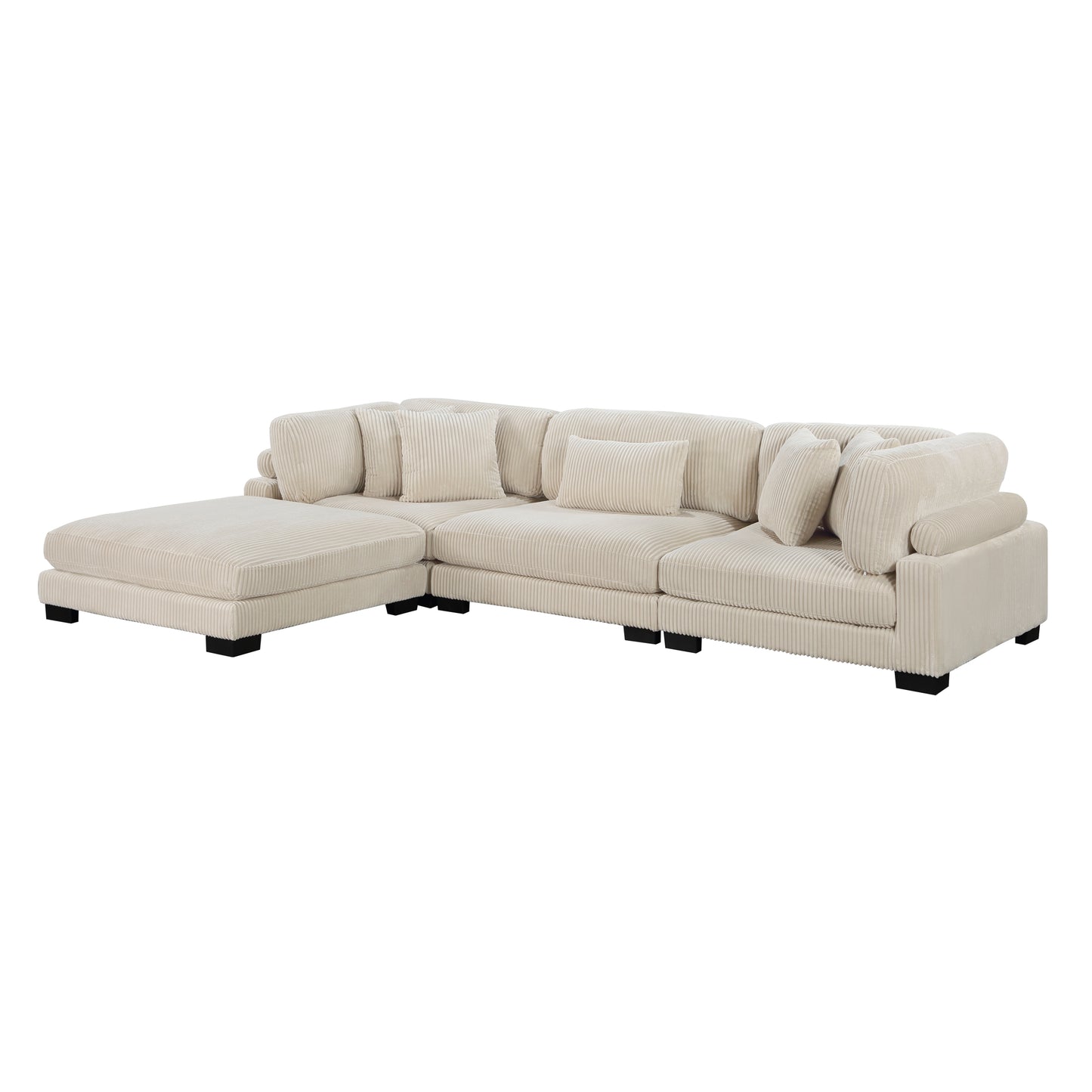 Traverse 4-Piece Modular Sectional with Ottoman BEIGE