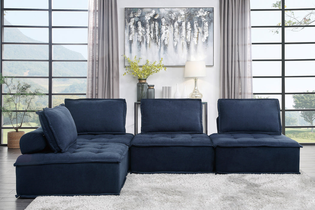 Ulrich 4-Piece Modular Sectional BLUE