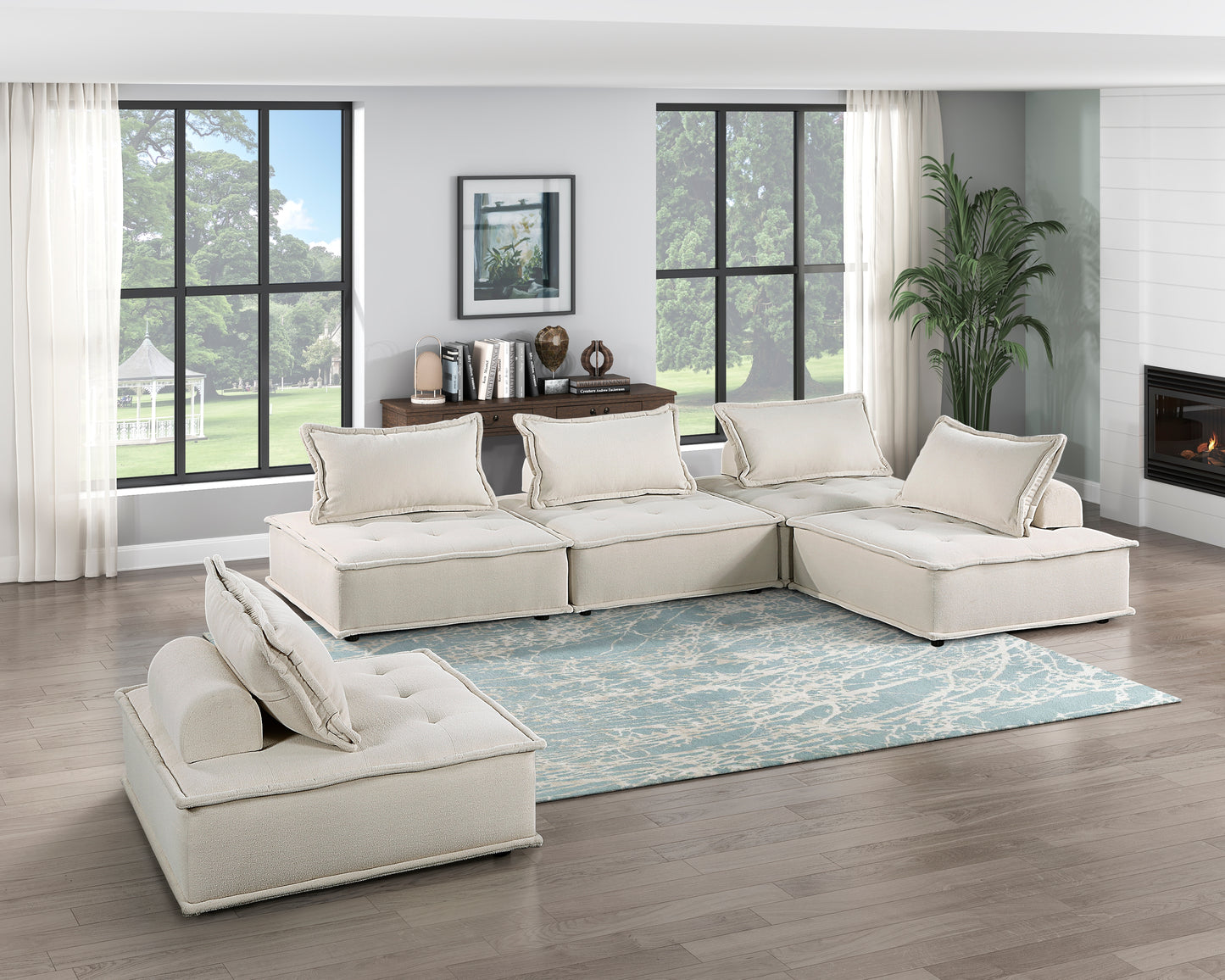 Inman 5-Piece Modular Sectional BEIGE ONLY