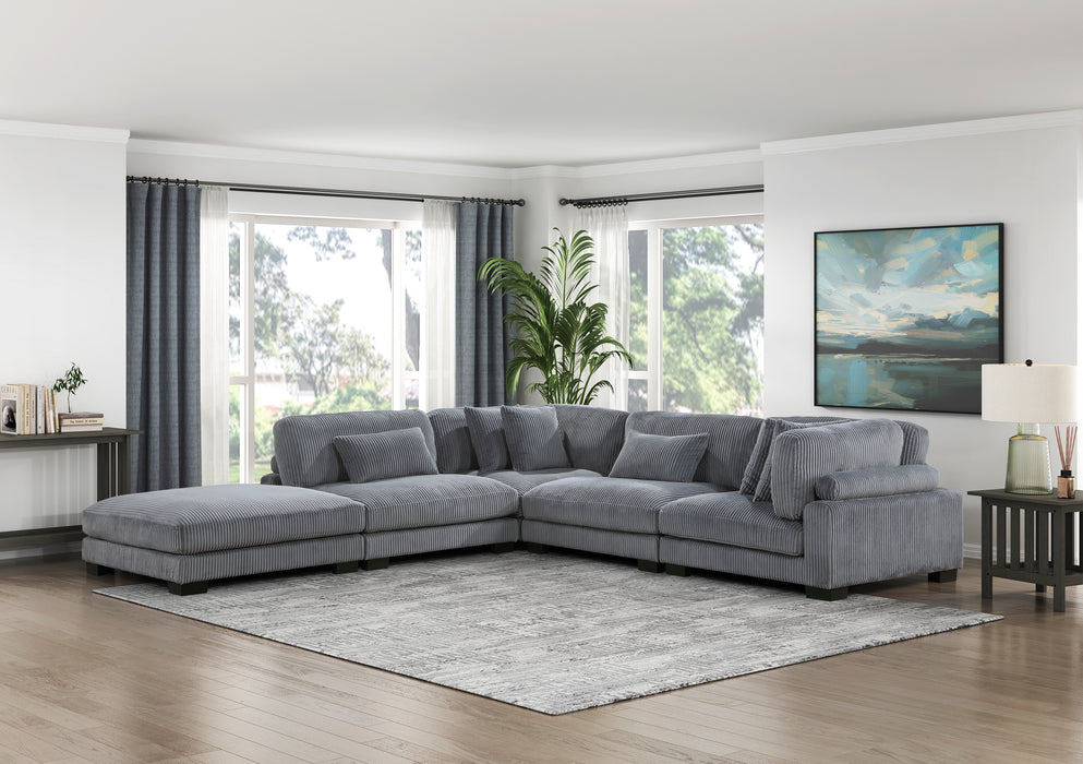 Traverse 5-Piece Modular Sectional W/ Ottoman GREY