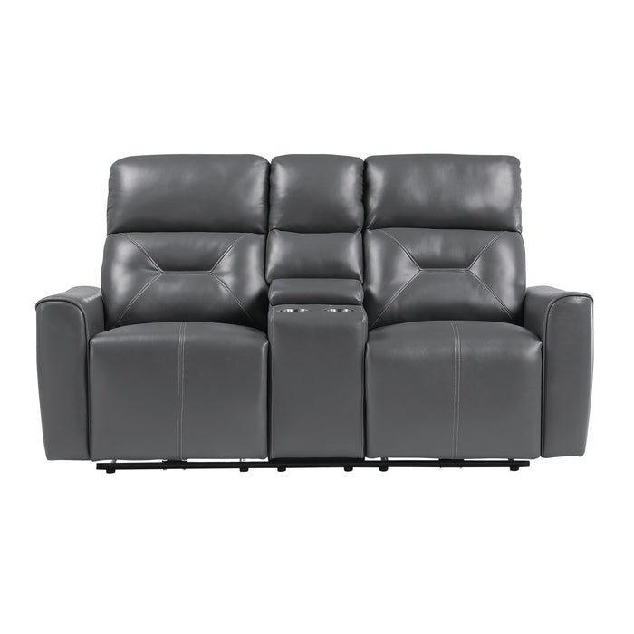 Burwell Recliner Loveset GREY VINYL