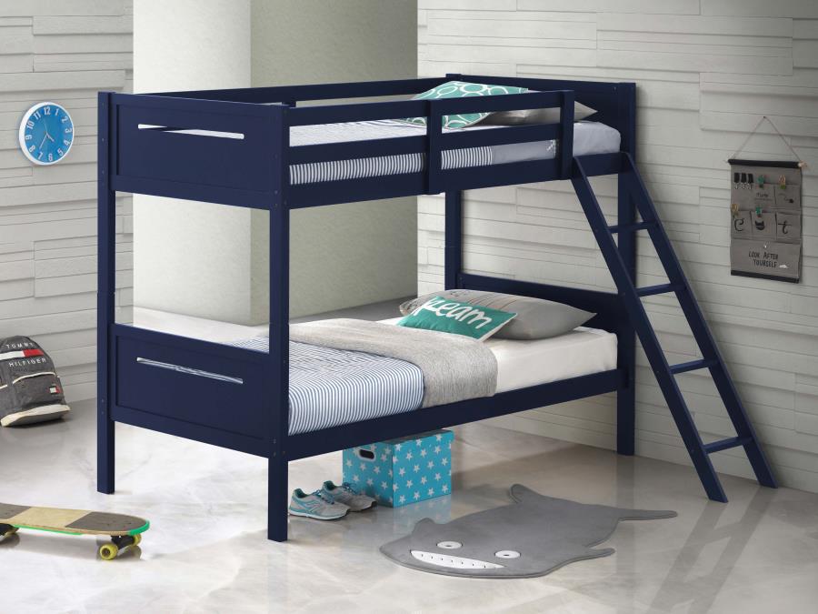 Littleton Twin Over Twin Bunk Bed Blue