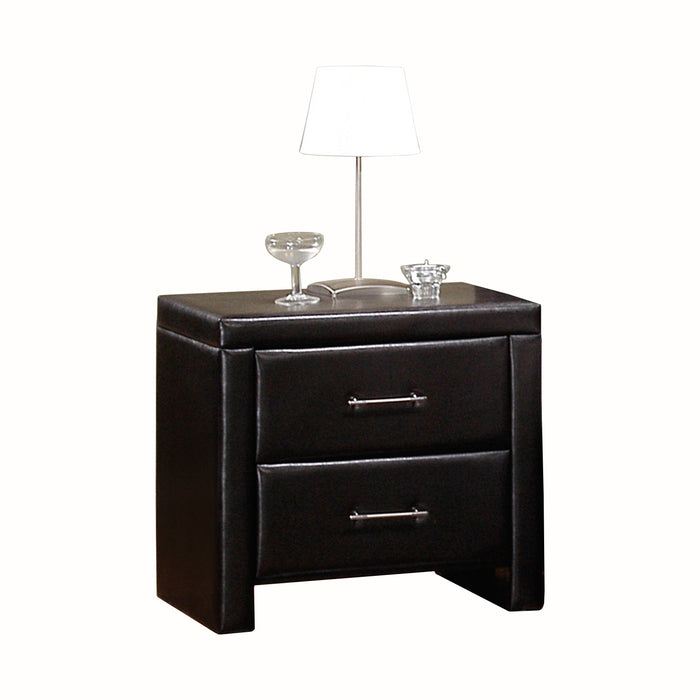 Zoey Nightstand DARK BROWN VINYL