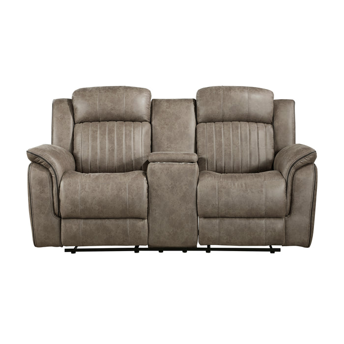 Centeroak Recliner Loveseat SANDY BROWN