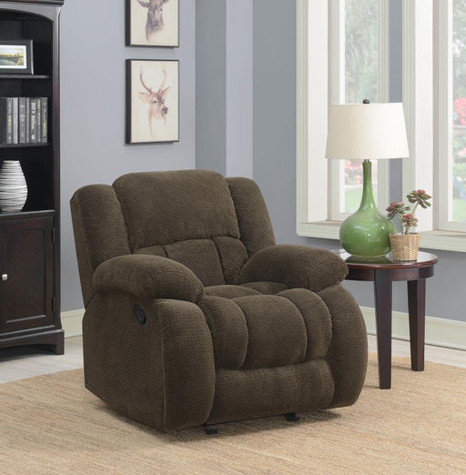 weissman-upholstered-glider-recliner-chocolate