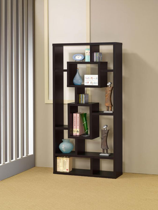 Howie 10-shelf Bookcase Cappuccino