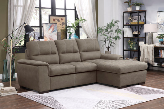 Andes 2-Pcs Sectional w/ Pull-out Bed & RAF ONLY w/ Hidden Storage TAUPE