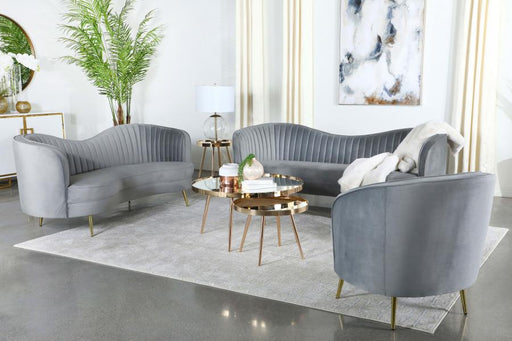 sophia-upholstered-sofa-with-camel-back-grey-and-gold