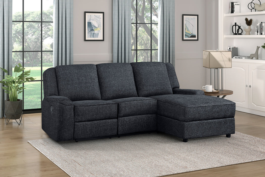 Monterey 2-Piece Reclining Sectional with Right Chaise EBONY ONLY