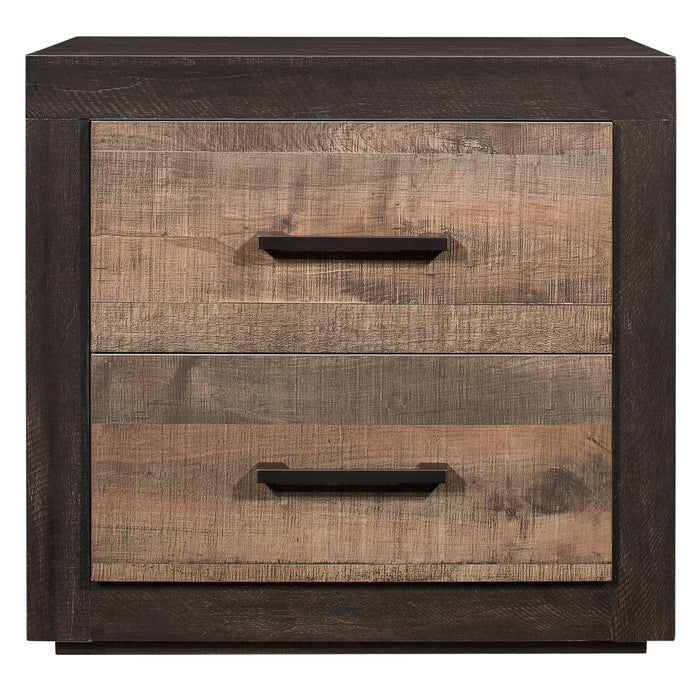 Miter Nightstand RUSTIC MAHOGANY/DARK EBONY