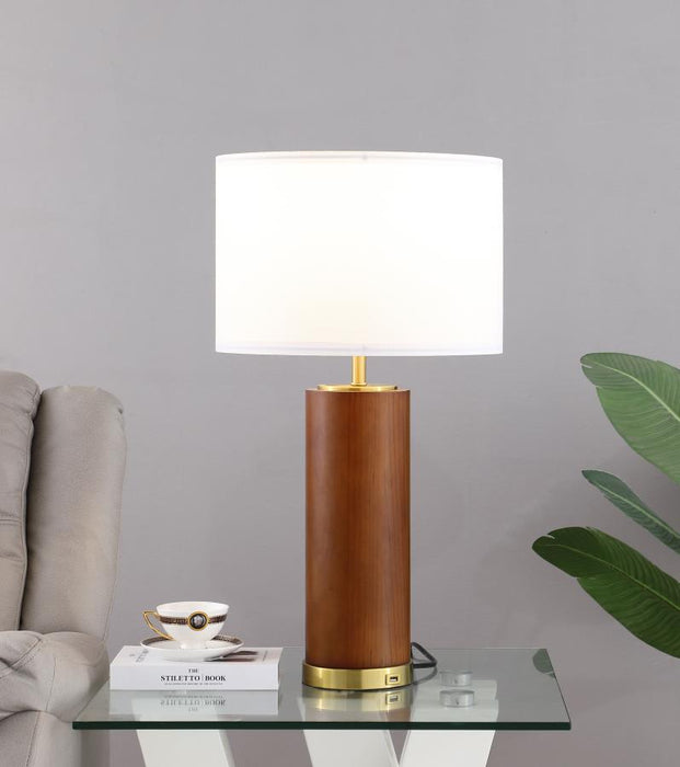 Table Lamp Wood Gold Color