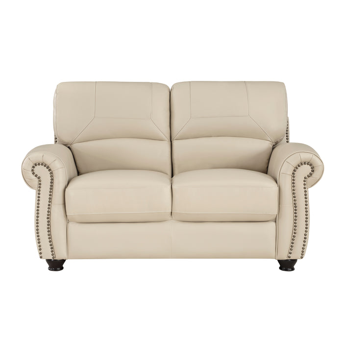 Foxborough Top Grain Leather Loveseat CREAM