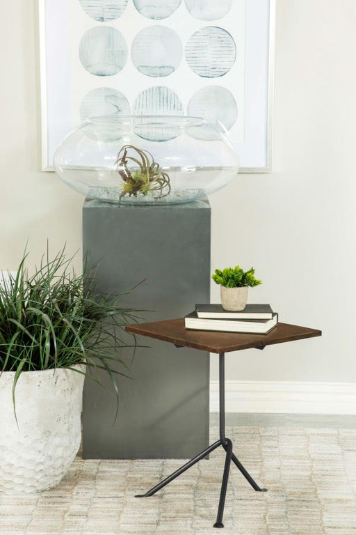 heitor-square-accent-table-with-tripod-legs-dark-brown-and-gunmetal