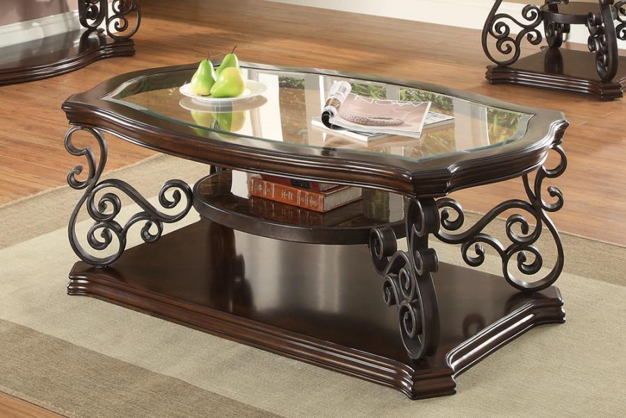 Laney Coffee Table Deep Merlot and Clear