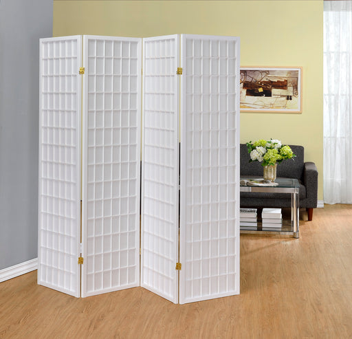 white-four-panel-folding-screen