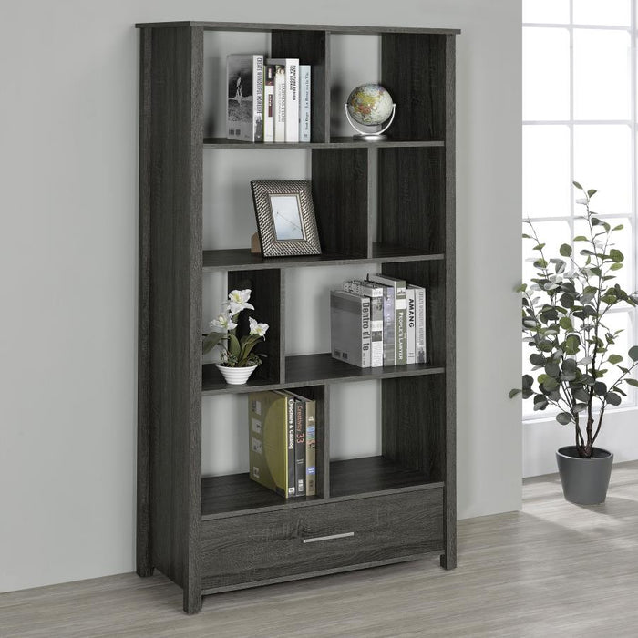 Dylan Rectangular 8-shelf Bookcase GREY