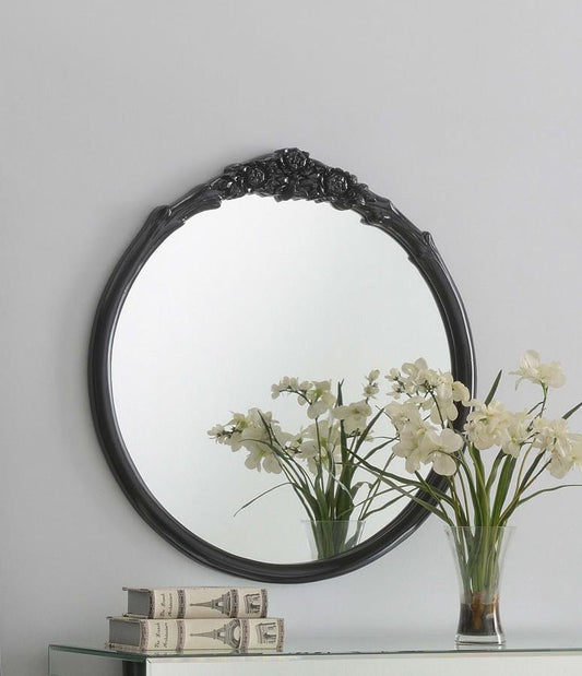 Sylvie Round Wall Mirror BLACK