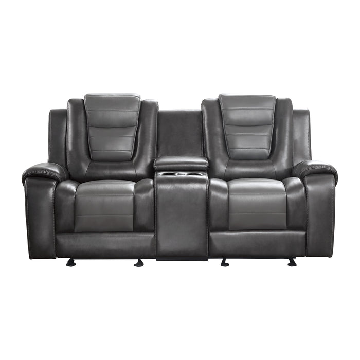 Briscoe Recliner Loveseat GREY VINYL