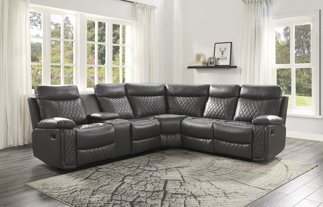 Socorro 3-Piece Reclining Sectional with Left Console GREY ONLY