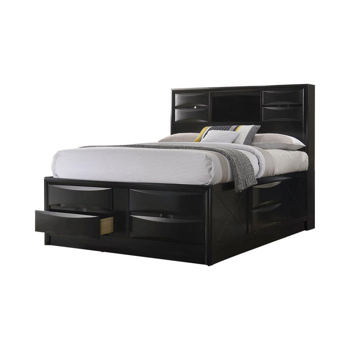 Briana Eastern King Platform Storage Bed Black image