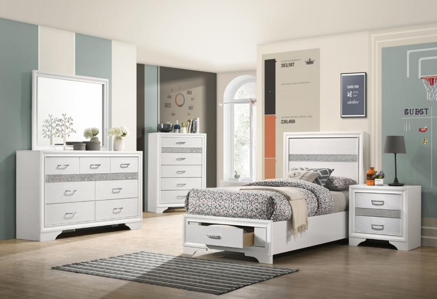 Miranda 4-piece Twin Storage Bedroom Set White FULL QUEEN EK/CK AVAIL.