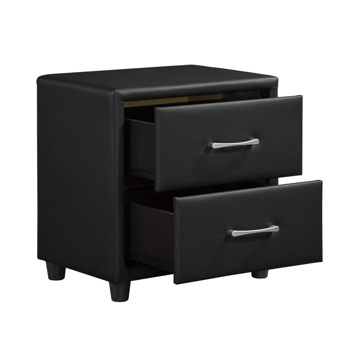 Lorenzi Nightstand BLACK VINYL