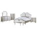 evangeline-upholstered-platform-bedroom-set-ivory-and-silver-oak