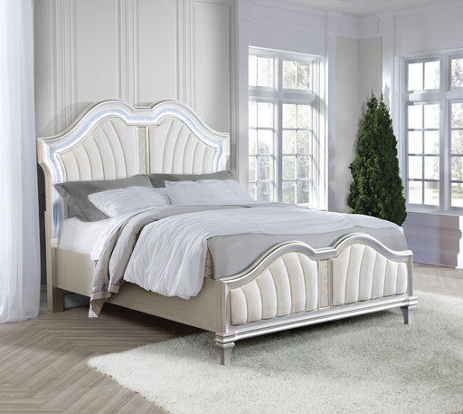 evangeline-tufted-upholstered-platform-bed-ivory-and-silver-oak
