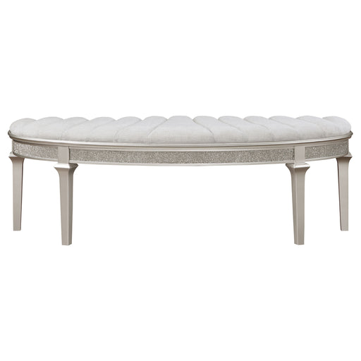 evangeline-upholstered-demilune-bench-ivory-and-silver-oak
