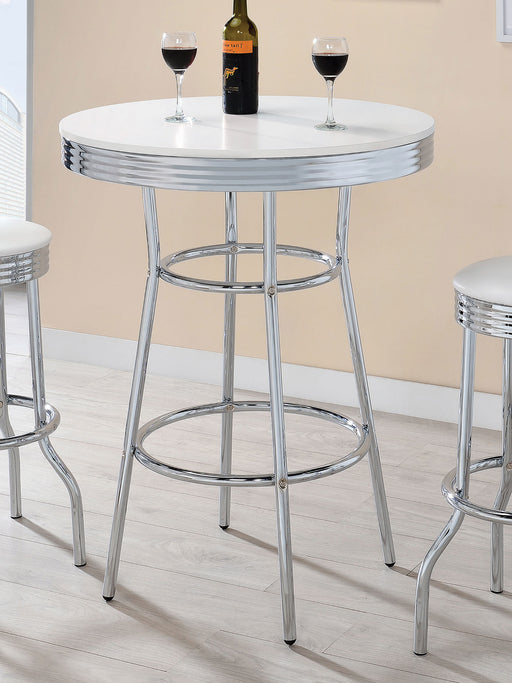 white-contemporary-round-bar-table
