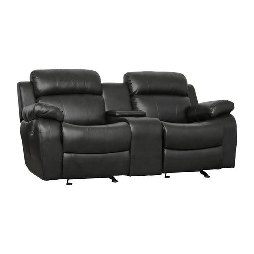 homelegance-furniture-marille-double-glider-reclining-loveseat-w-center-console-in-black-9724blk-2