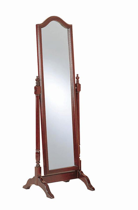 Cabot Rectangular Cheval Mirror with Arched Top Merlot