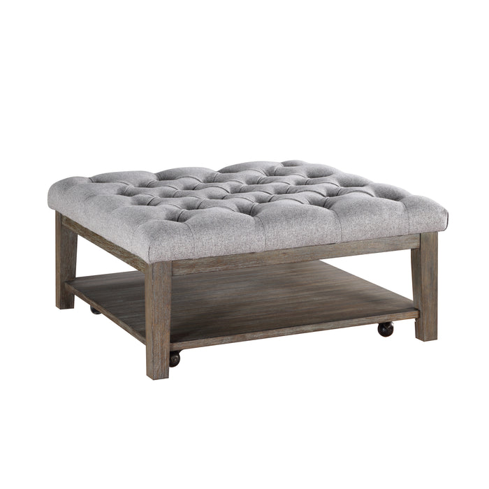 Roseboro Ottoman W/Casters GREY ONLY