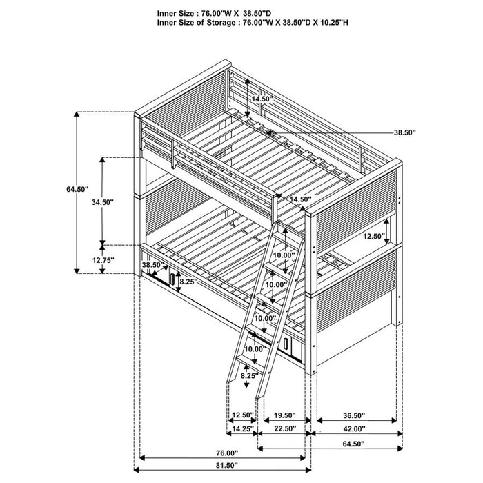 Oliver Twin over Twin Bunk Bed Java