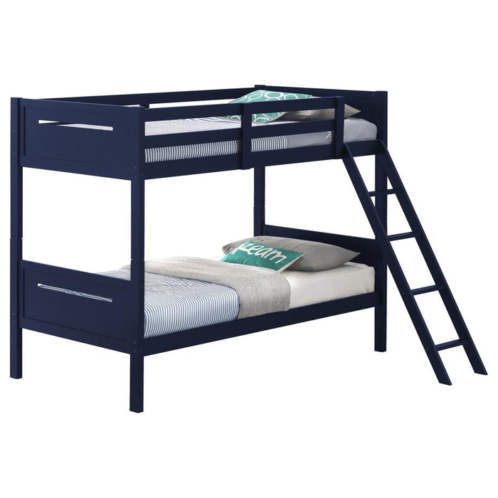 Littleton Twin Over Twin Bunk Bed Blue