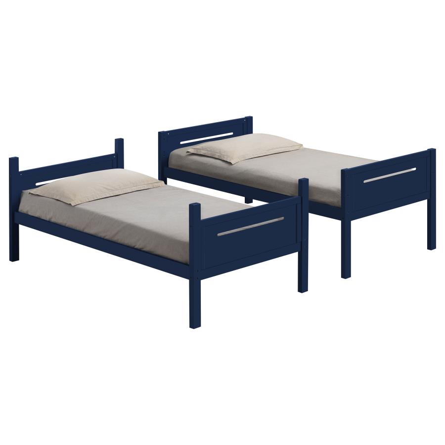 Littleton Twin Over Twin Bunk Bed Blue